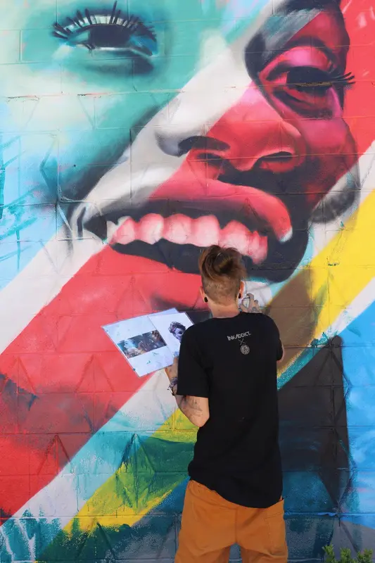Common Citizen mural by Wetiko, behind the scenes, photo 6