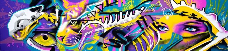 Futurelazertiger (portable mural) mural