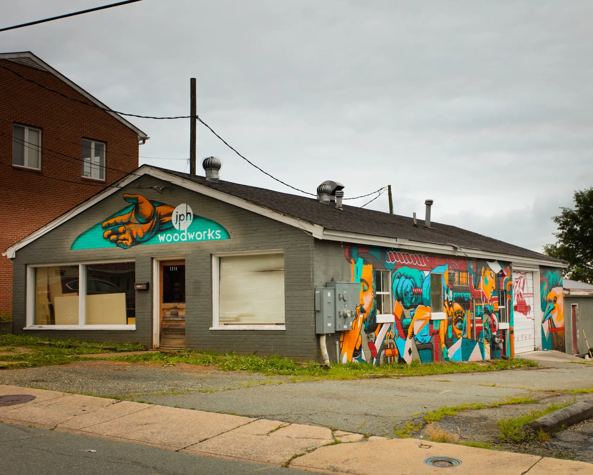 JPH Woodworks mural in Charlottesville, VA by Wetiko, photo 9