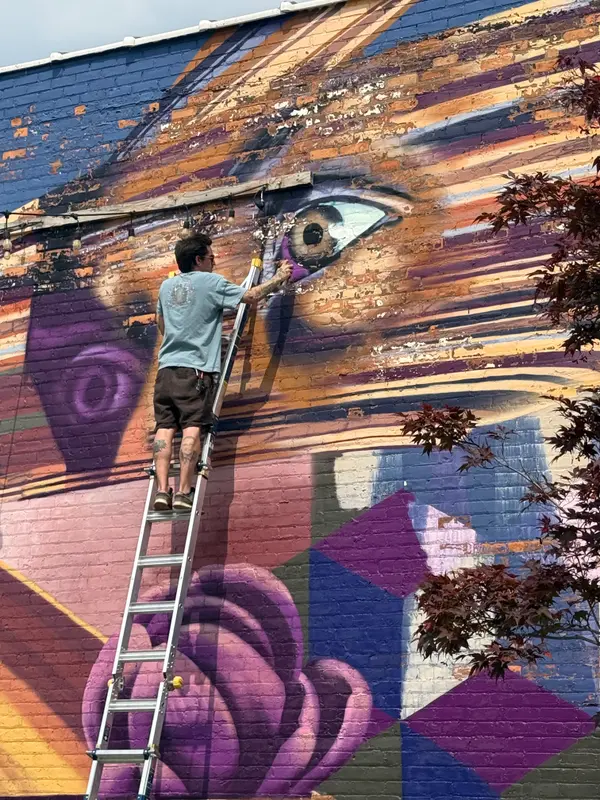 Pocket Park Mural mural by Wetiko, behind the scenes, photo 3