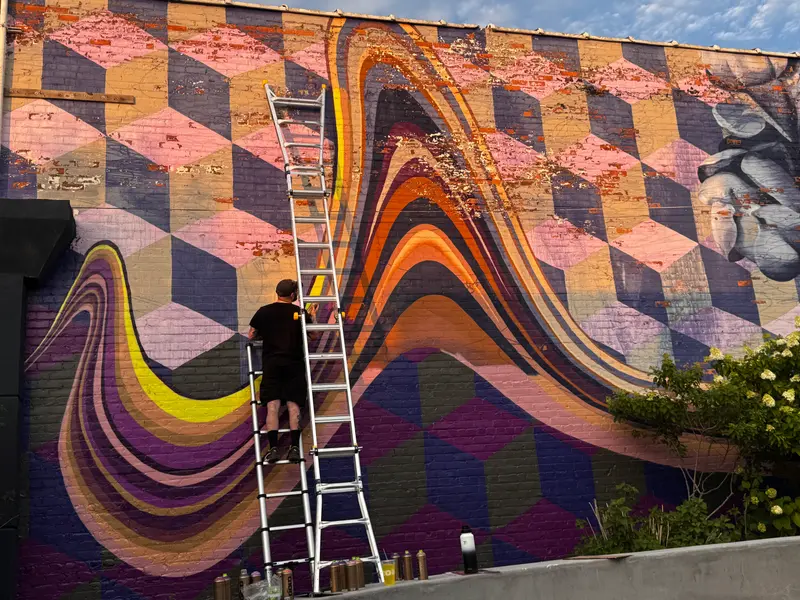 Pocket Park Mural mural by Wetiko, behind the scenes, photo 4