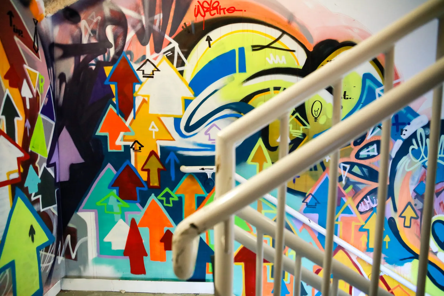 Startup Nation Stairwell mural in Birmingham, MI by Wetiko, photo 3