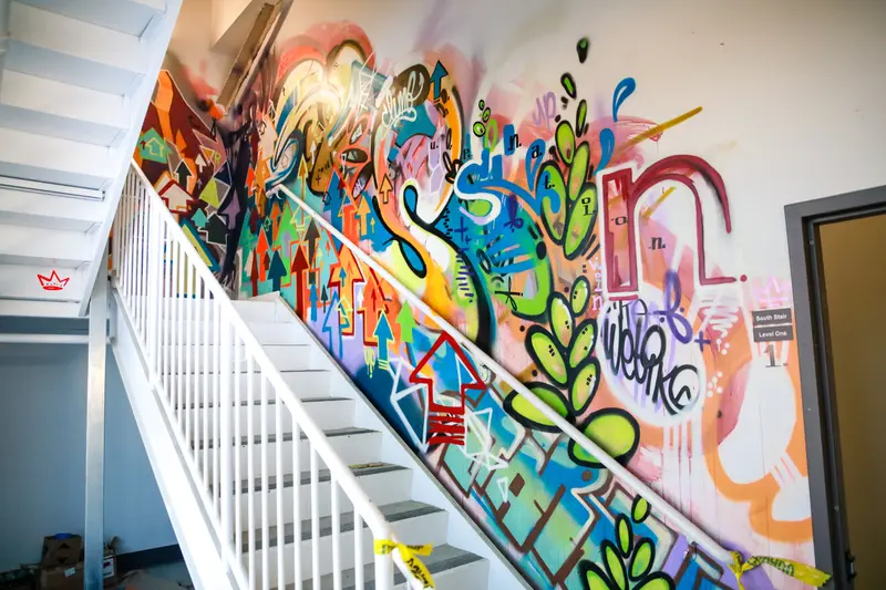 Startup Nation Stairwell mural